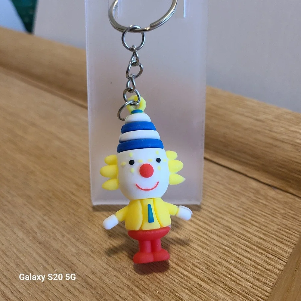Handmade Clown‎ Earrings and Keychain Set Kids Jewelry Fun Novelty Cute